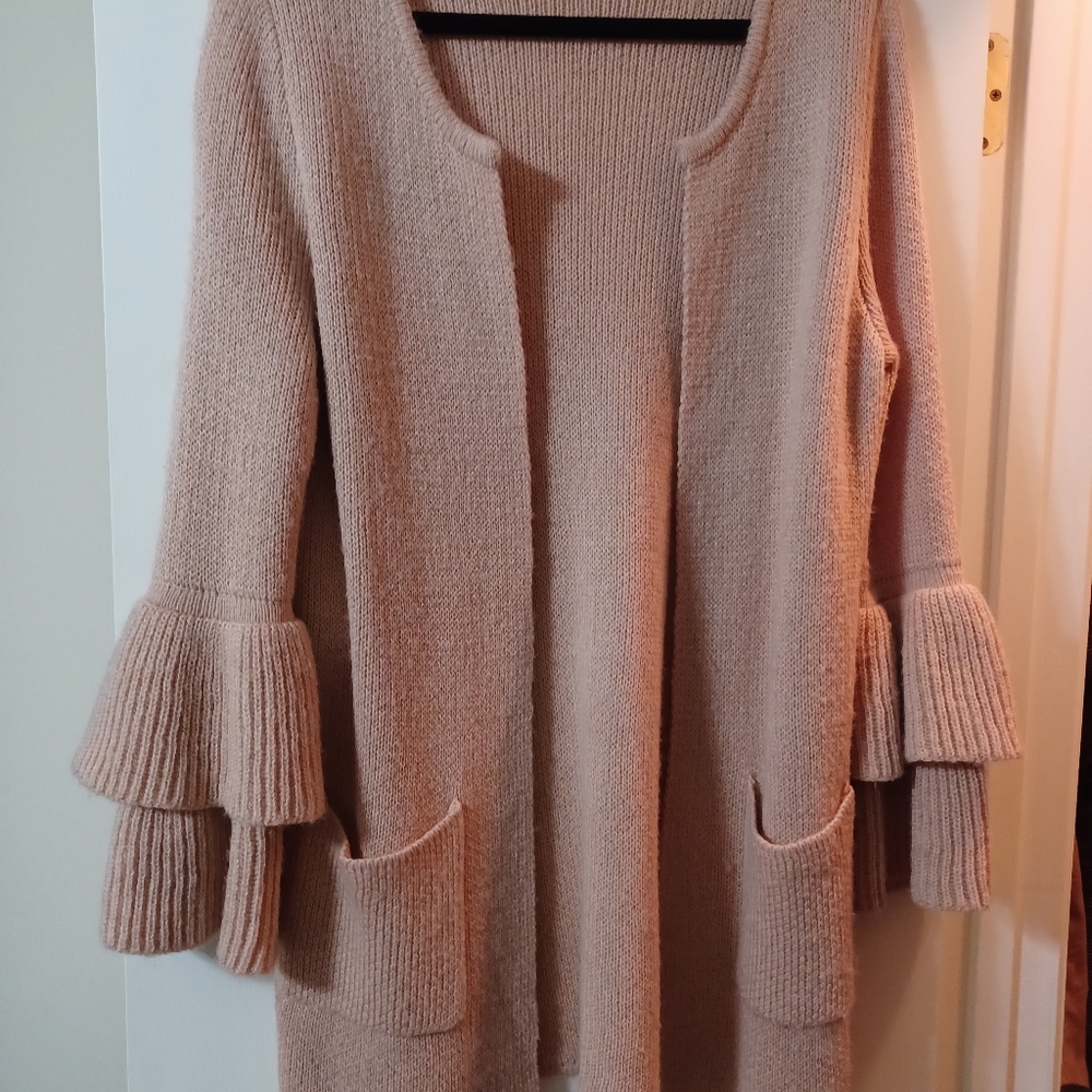 Signature 1 Studio pink 100% acrylic cardigan. Size small